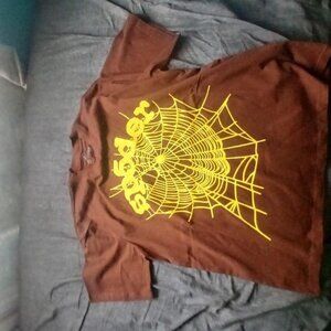 Spider Worldwide Men's Brown and Burgundy Tshirts